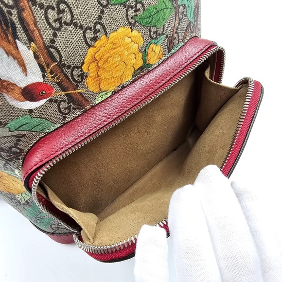 Gucci Red Small GG Supreme Tian Backpack - Picture 10 of 10